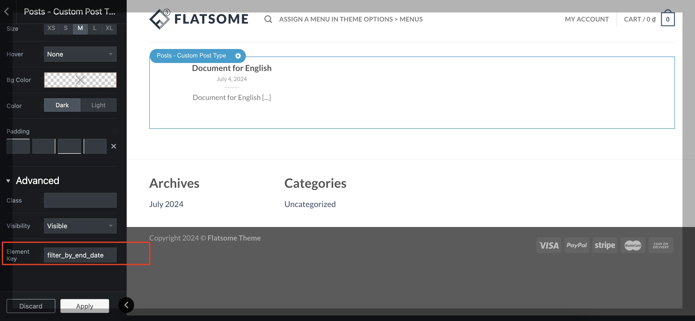 Documentation for “Posts – Custom Post Type” Element in Custom Post Type UX Builder Plugin for Flatsome Theme